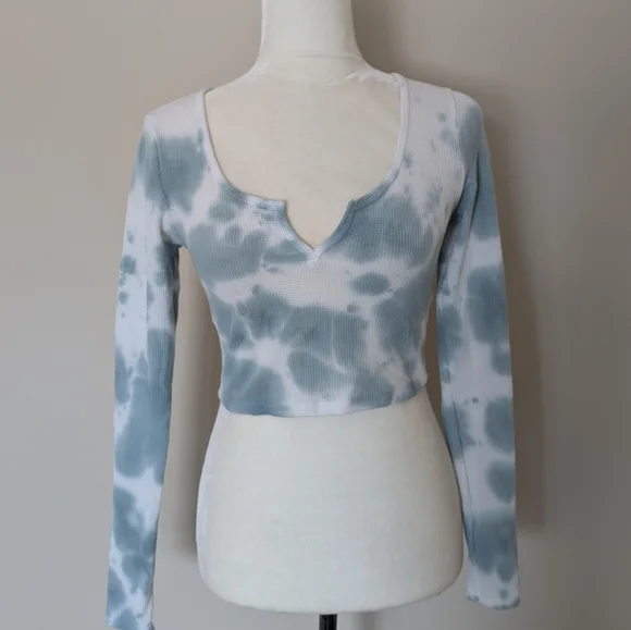 Garage waffle knit tie dye crop top - Picture 2 of 4